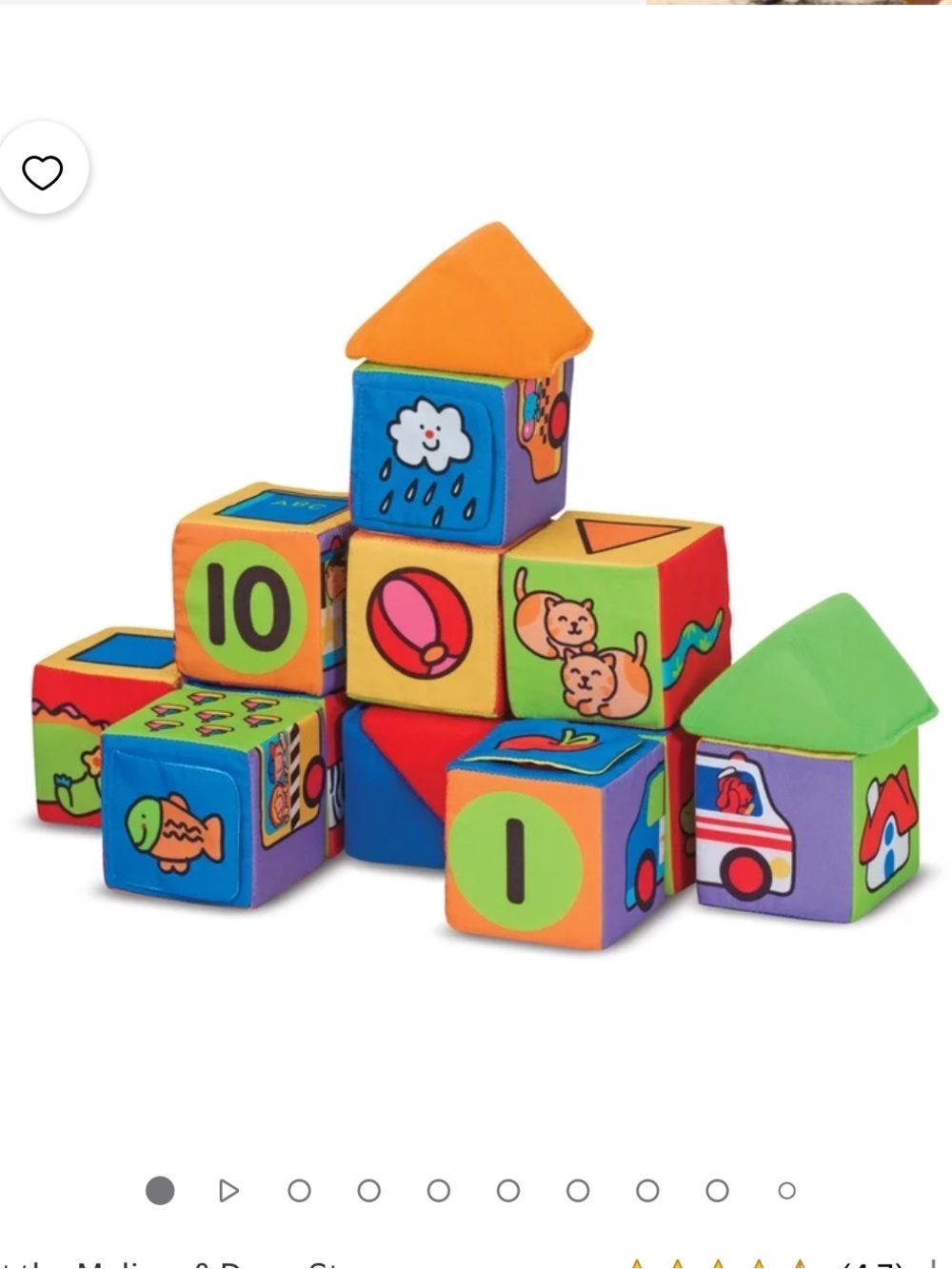NEW Melissa & Doug K's Kids Match and Build Soft Blocks Set